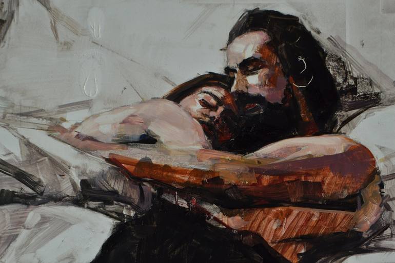 Original Figurative Love Painting by Marco Ortolan