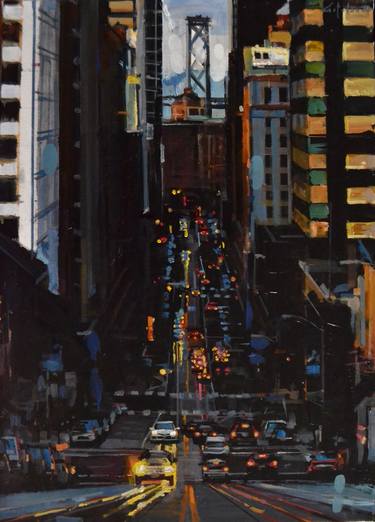 Original Figurative Cities Paintings by Marco Ortolan