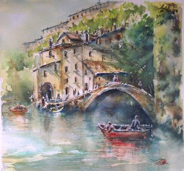 Original Impressionism Boat Paintings by Liviu Anastase