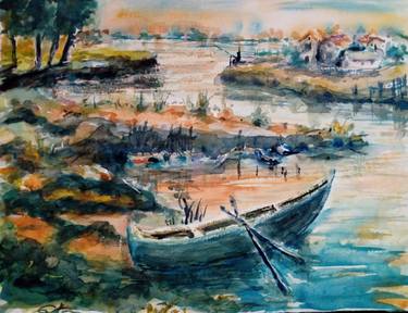 Original Realism Boat Paintings by Liviu Anastase
