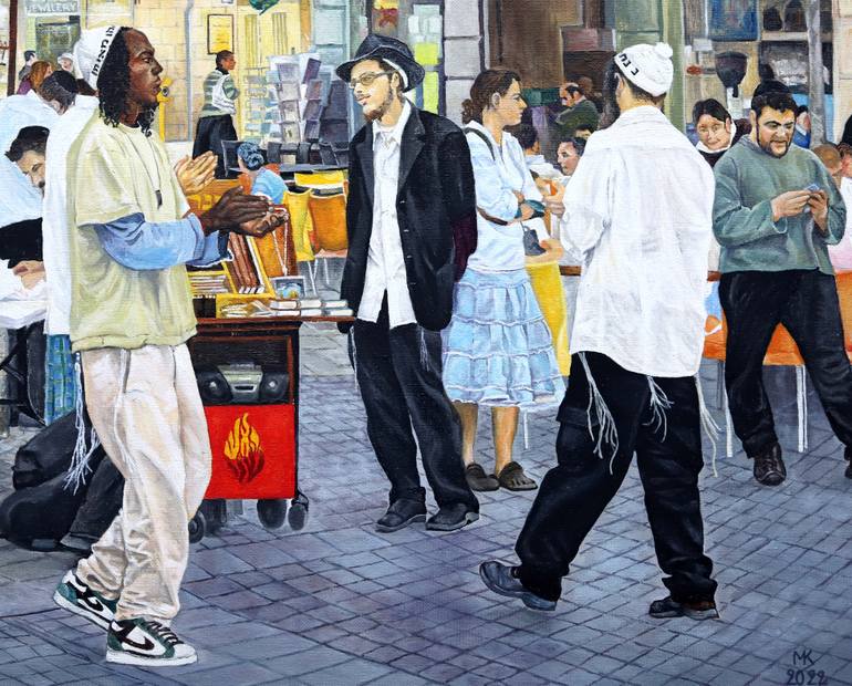 Original Figurative People Painting by Melvyn Kahan
