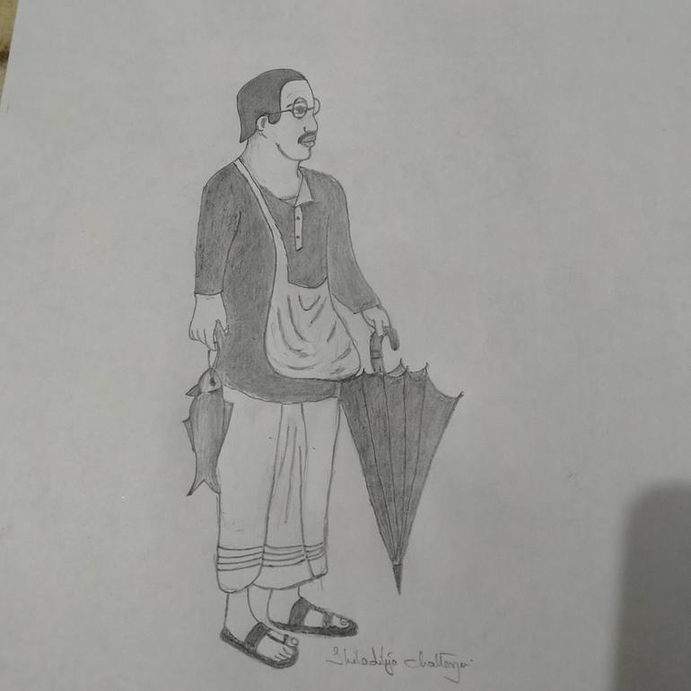 Bengali Babu Drawing By Shiladitya Chatterjee 