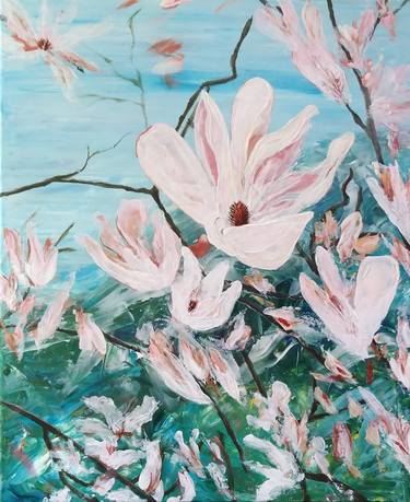 Original Abstract Floral Paintings by Jacqueline Rose