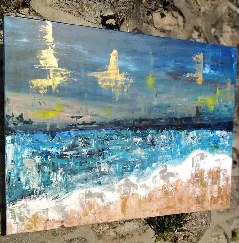 Original Abstract Seascape Painting by Jacqueline Rose