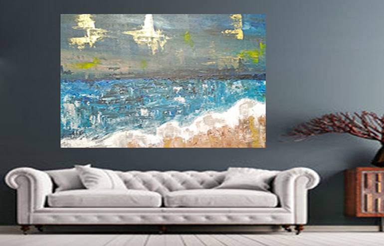 Original Abstract Seascape Painting by Jacqueline Rose