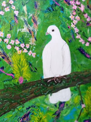 Original Dove Painting - Morning Peace thumb
