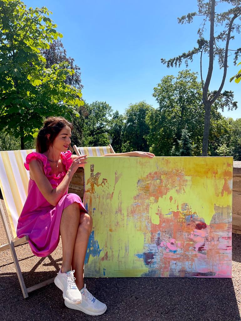 Original Abstract Floral Painting by Evgeniya Zolotareva