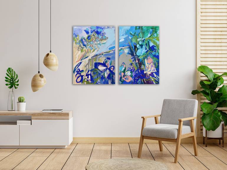 Original Abstract Botanic Painting by Evgeniya Zolotareva