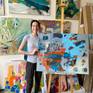 Holly Joy Painting, artist Evgeniya Zolotareva at the studio