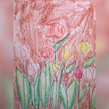 Original Floral Drawing by Mirra Dankova