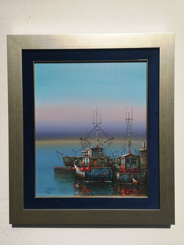 Original Classicism Boat Painting by USA RT Society of Artists