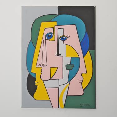 Print of Cubism Abstract Paintings by houda el guedmioui