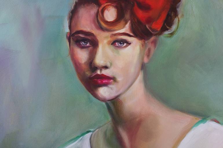 Original Romanticism Women Painting by Jenna Delattre