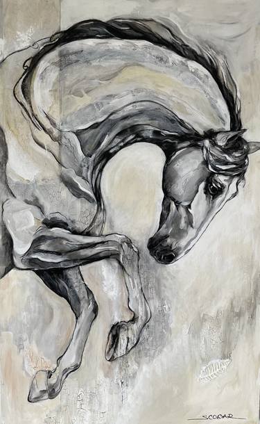 Original Figurative Horse Paintings by Maria Scobar