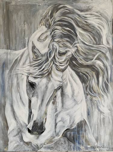 Original Figurative Horse Paintings by Maria Scobar