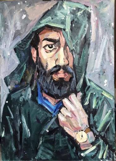 Original Expressionism People Painting by Kristina Politidou