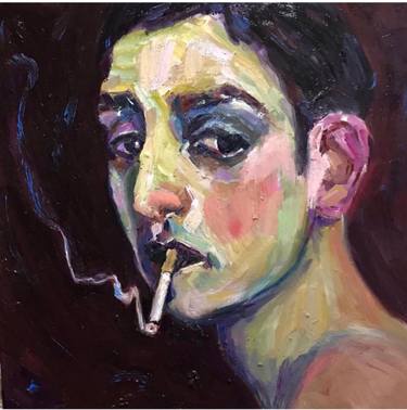 Original Expressionism People Painting by Kristina Politidou