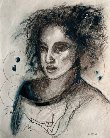 Original Portraiture Women Drawings by Marianna Carmina