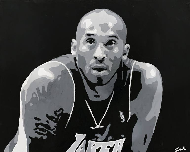 Kobe Bryant 20x16 Acrylic on Canvas Panel Original Painting by Philip Zukor