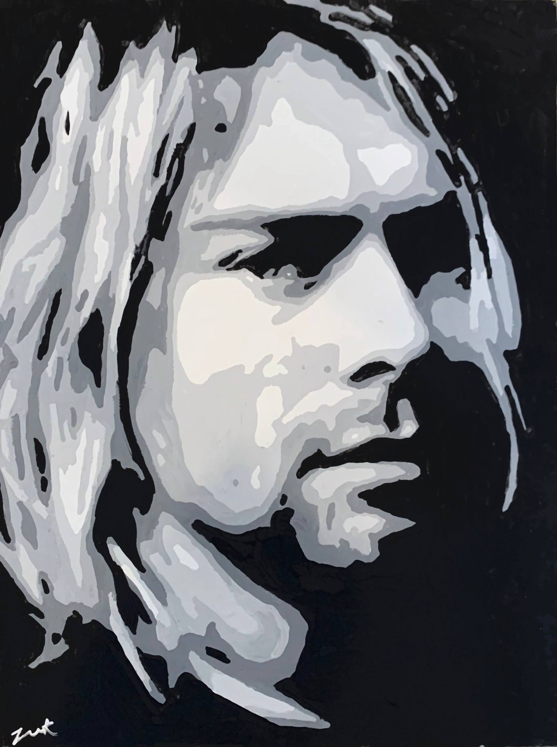 Kurt Cobain Nirvana 11x14 Acrylic on Canvas Panel Original