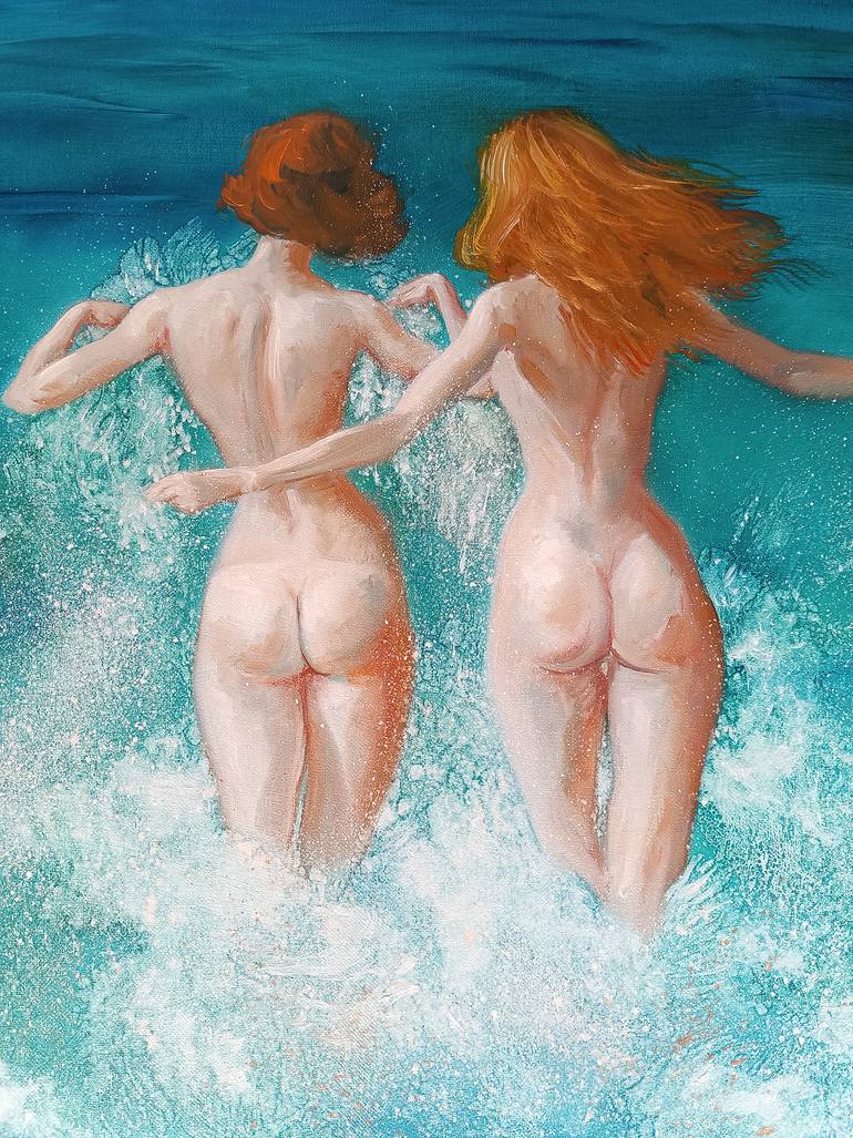 Original Expressionism Beach Painting by Isabel Mahe