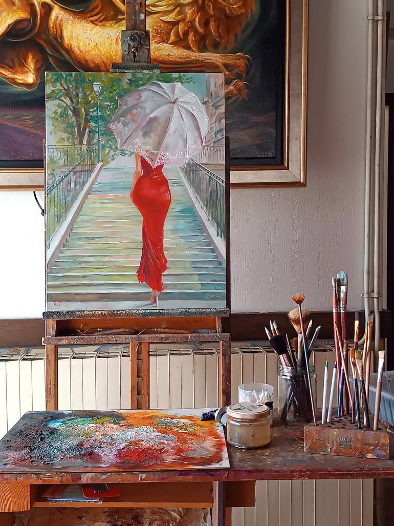 Ascent to Sacré-Coeur Painting by Isabel Mahe | Saatchi Art