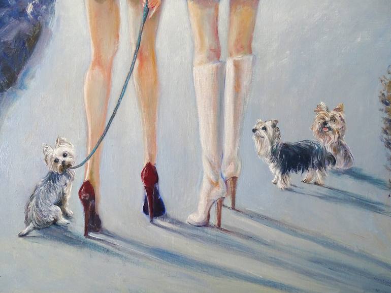 Original Figurative Dogs Painting by Isabel Mahe