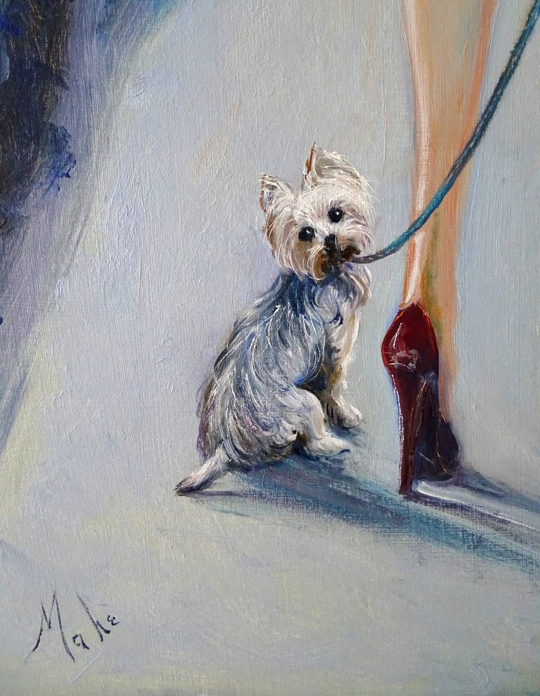 Original Figurative Dogs Painting by Isabel Mahe