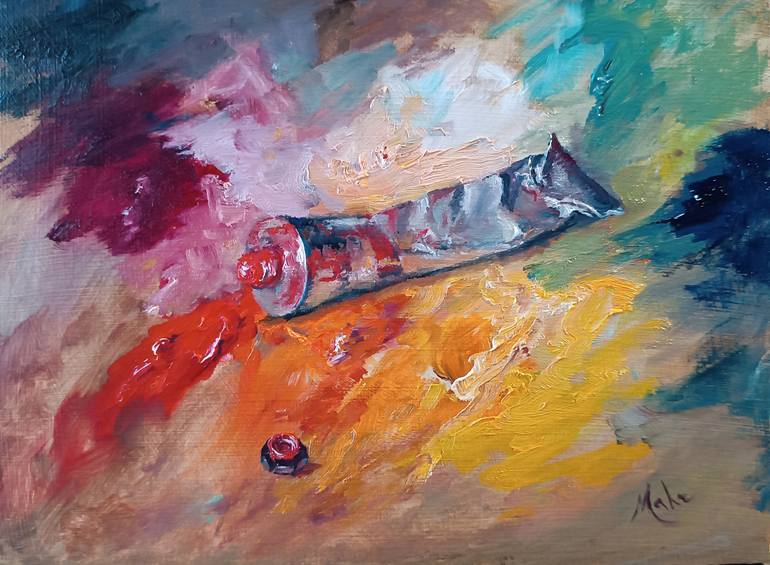 Original Color Field Painting Still Life Painting by Isabel Mahe