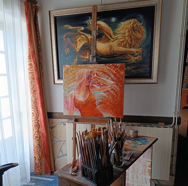 Original Expressionism Women Painting by Isabel Mahe