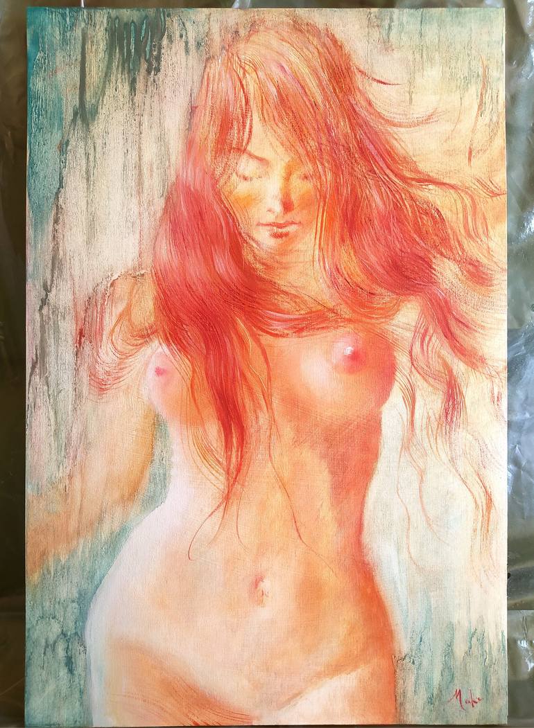 Original Art Deco Nude Painting by Isabel Mahe