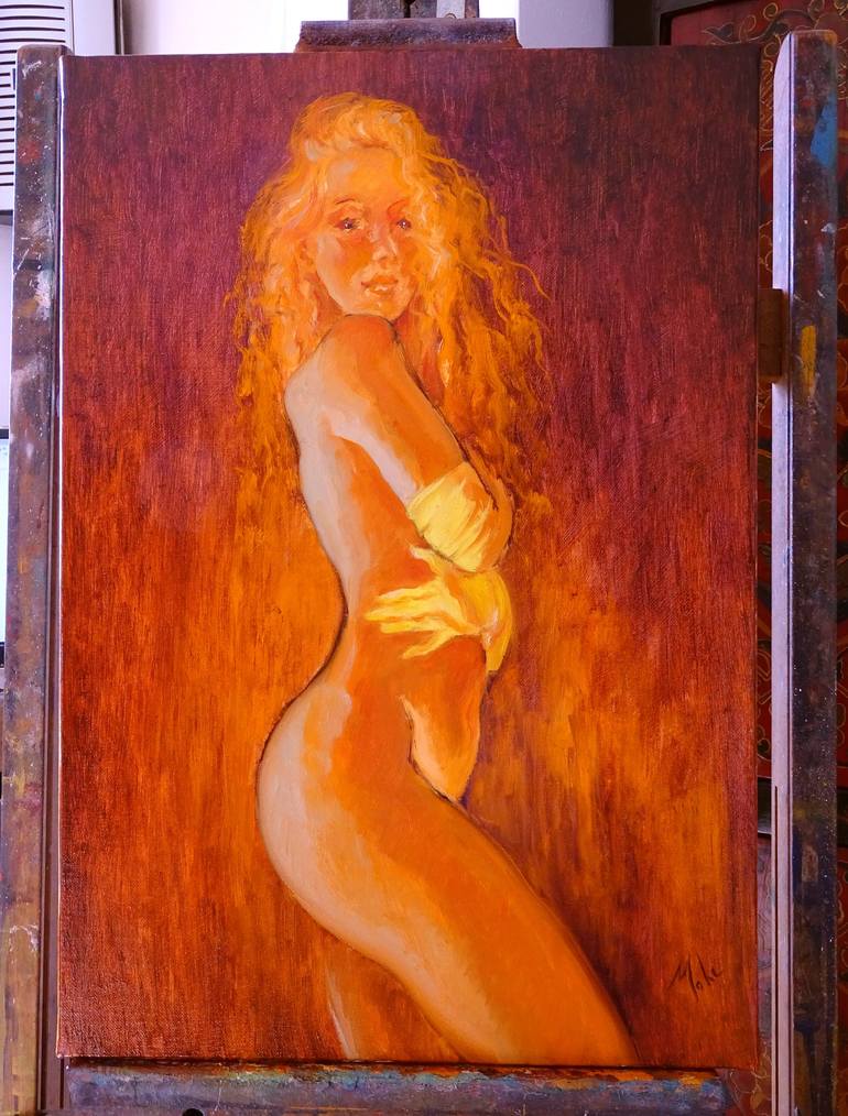 Original Expressionism Nude Painting by Isabel Mahe