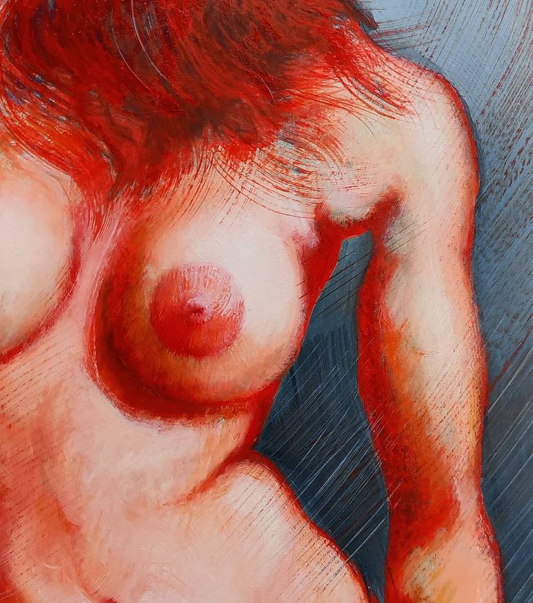 Original Expressionism Nude Painting by Isabel Mahe