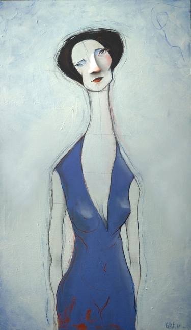 Woman in violet blue thumb