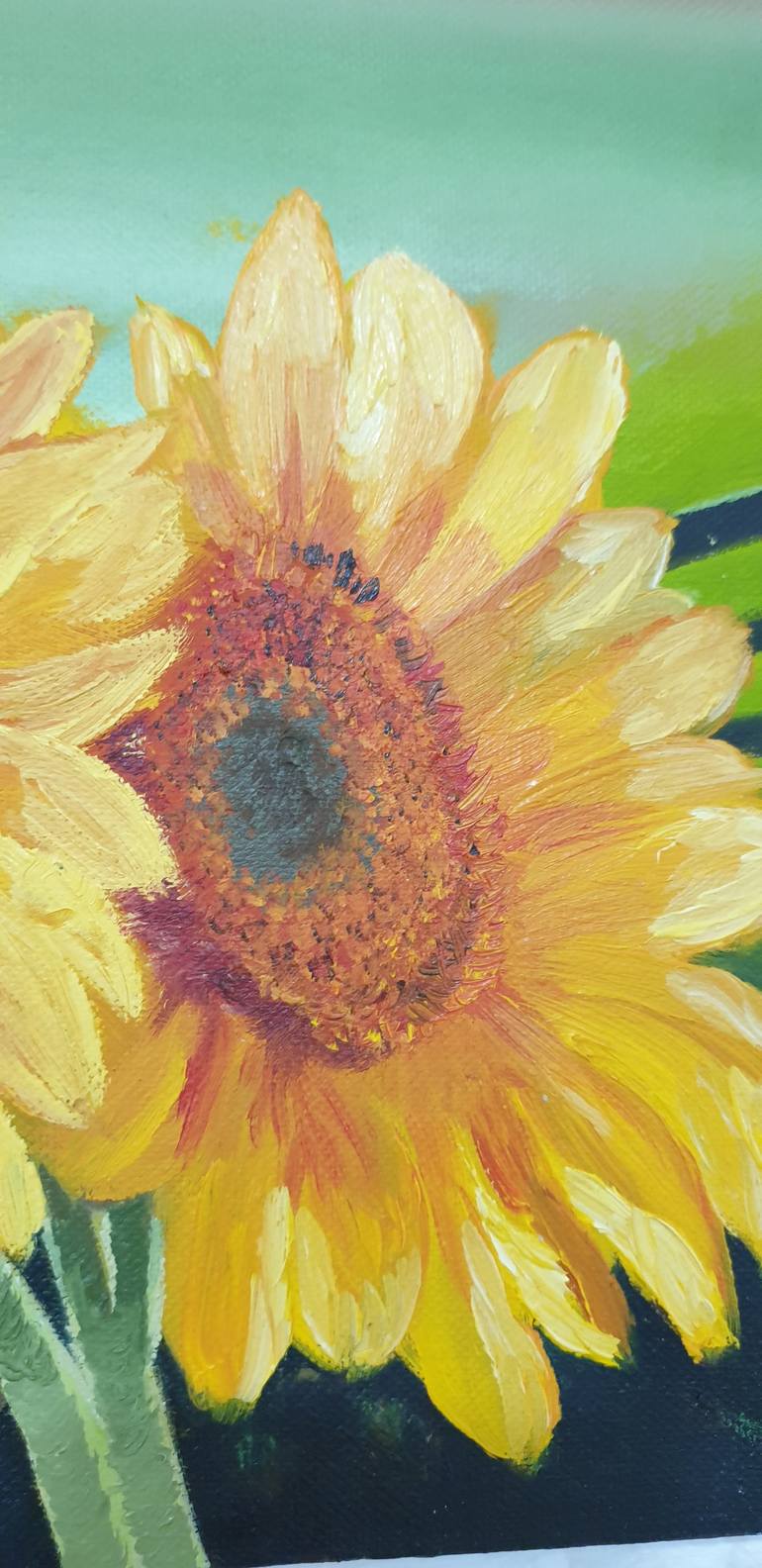 Original Minimalism Floral Painting by Botagoz Azhibayeva