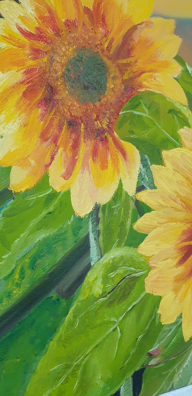 Original Minimalism Floral Painting by Botagoz Azhibayeva