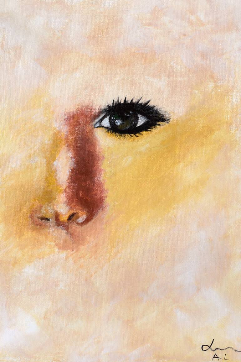 Half Face Painting by Anna Lipiecka Saatchi Art