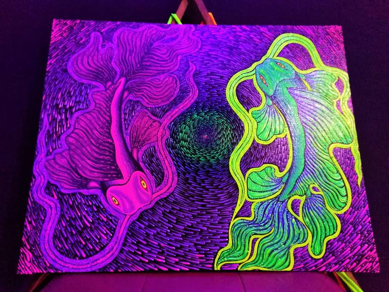 Original Abstract Animal Painting by Andres Indio