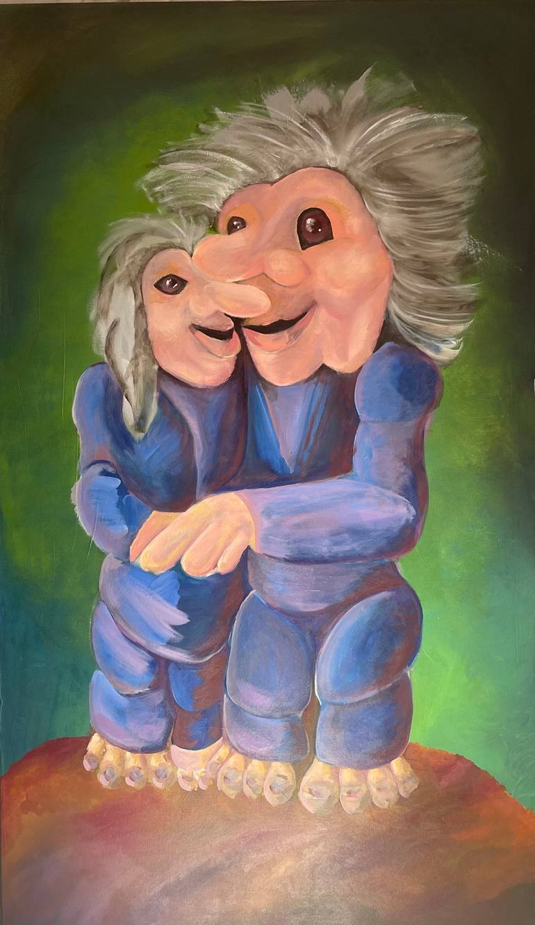 Troll Couple Painting by Pamela Annabelle | Saatchi Art