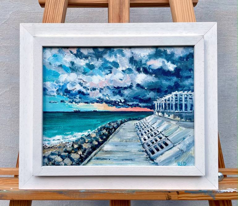 Original Impressionism Seascape Painting by Daria Shabadash