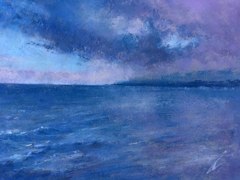 Original Impressionism Seascape Drawing by Juan Pastor de la Puente