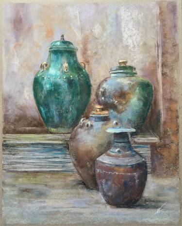 Original Impressionism Still Life Drawings by Juan Pastor de la Puente