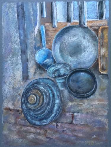 Original Impressionism Still Life Drawings by Juan Pastor de la Puente