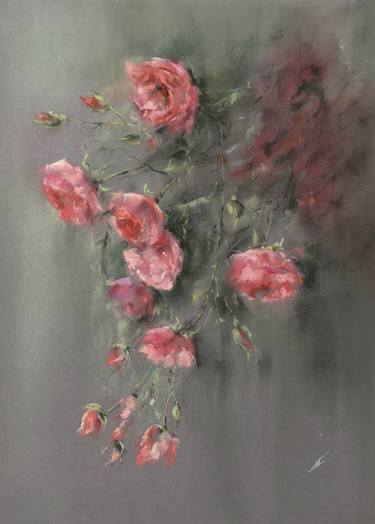 Original Impressionism Floral Drawings by Juan Pastor de la Puente