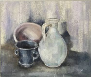 Original Impressionism Still Life Drawings by Juan Pastor de la Puente