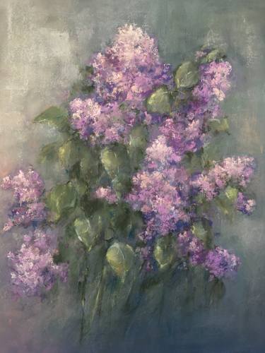 Lilac Pastel painting,bouquet,pink,gift,spring,flowers,drawing thumb