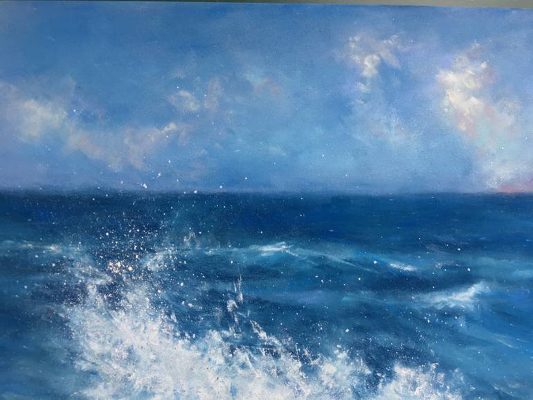 Original Art Deco Seascape Drawing by Juan Pastor De La Puente