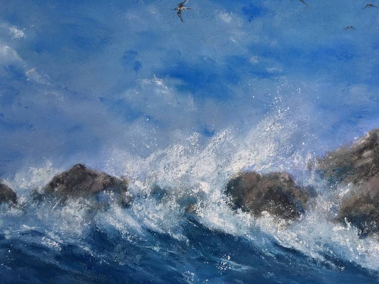 Original Seascape Drawing by Juan Pastor de la Puente