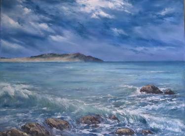 Sea dreams Pastel painting,beach,blue, summer thumb