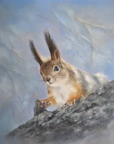 Funny squirrel Animal,pastel painting,cute,smile thumb